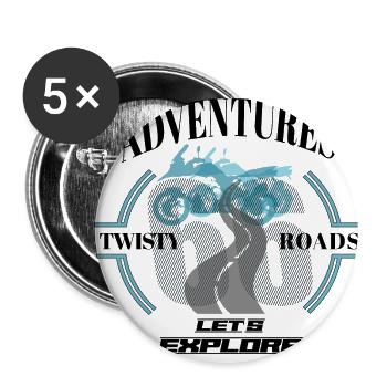 66Adventures - Let's Explore - Buttons klein 25 mm (5er Pack) - Weiß - Vorne