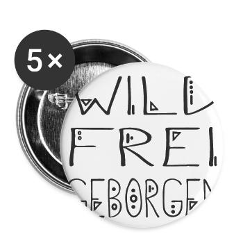 "Sauvage sauvé sauvé" énonciation originale tribale ART - Lot de 5 petits badges (25 mm) - blanc - Devant