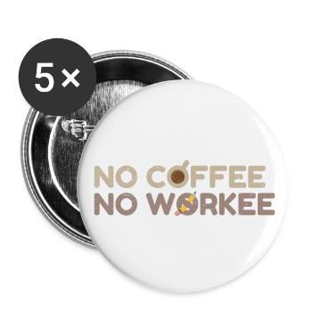 Idée de cadeau pour amateur de café - Lot de 5 petits badges (25 mm) - blanc - Devant