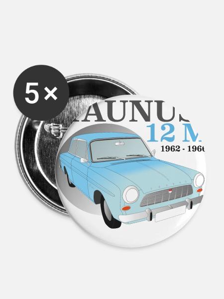 Taunus 12M Oldtimer - Buttons klein 25 mm (5er Pack) - Weiß