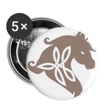 Keltische Symbole Pferd Keltischer Liebhaber Gift - Buttons klein 25 mm (5er Pack) - Weiß - Vorne