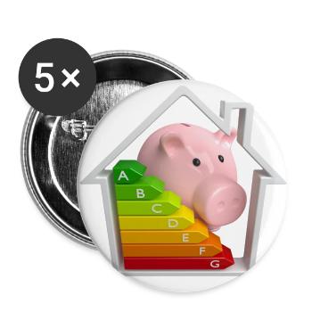 Energy piggy bank - Buttons small 1''/25 mm (5-pack) - white - Front