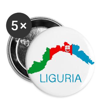 Ligurie - Lot de 5 petits badges (25 mm) - blanc - Devant