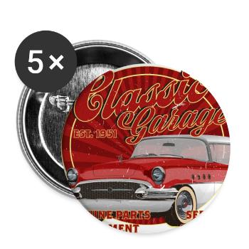 Classic garage rockabilly classic car - Buttons small 1''/25 mm (5-pack) - white - Front