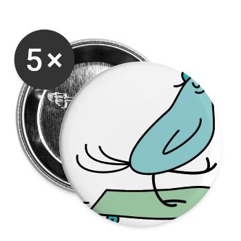 bird hangover - Buttons small 1''/25 mm (5-pack) - white - Front