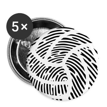 Fingerabdruck DNS DNA Volleyball Ball Spieler Team - Buttons klein 25 mm (5er Pack) - Weiß - Vorne