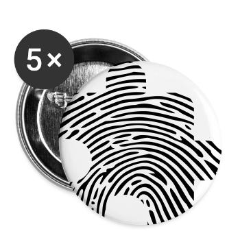 Fingerabdruck DNS DNA Puzzle Rätsel Puzzlen Teil - Buttons klein 25 mm (5er Pack) - Weiß - Vorne
