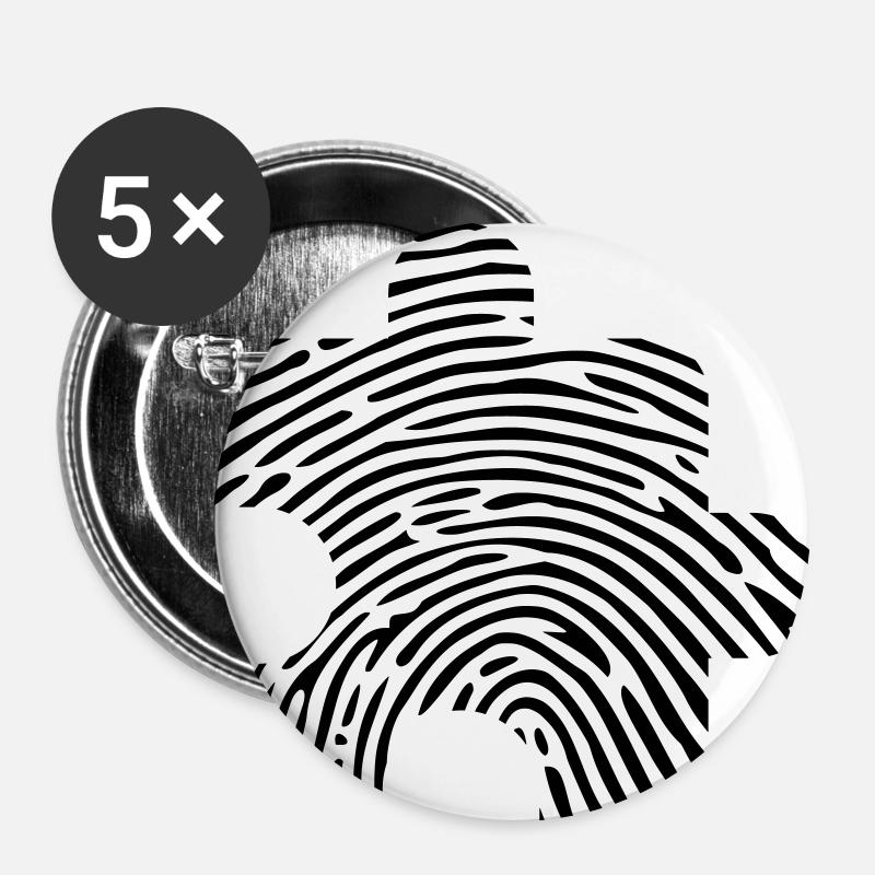 ADN d'empreintes digitales ADN ADN Puzzle Puzzle Puzzle Partie - Lot de 5 petits badges (25 mm) - blanc