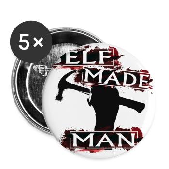 self made man - Lot de 5 petits badges (25 mm) - blanc - Devant