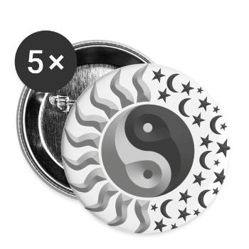 Yin Yang - Buttons small 1''/25 mm (5-pack) - white - Front