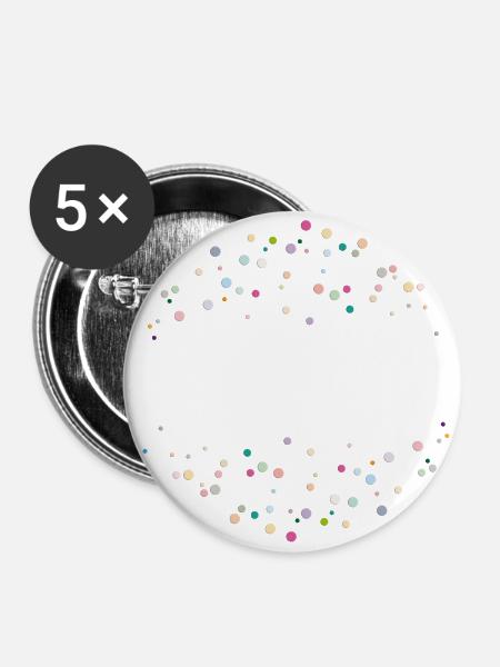 Happy dots! - Buttons klein 25 mm (5er Pack) - Weiß