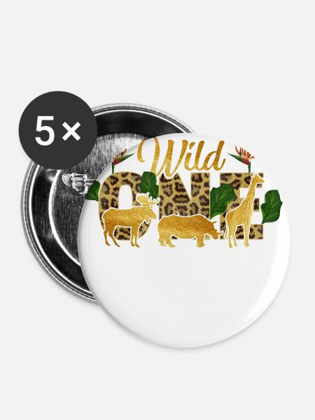 Wilde - Buttons klein 25 mm (5er Pack) - Weiß