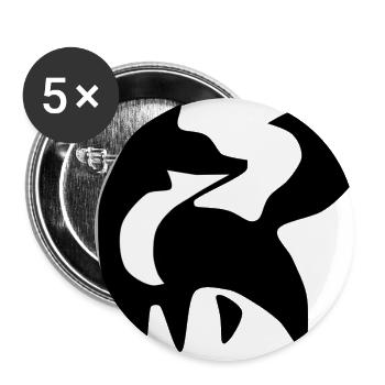 Fox Black White Logo - Buttons small 1''/25 mm (5-pack) - white - Front