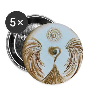 Ange du cœur de l'abondance - Lot de 5 petits badges (25 mm) - blanc - Devant