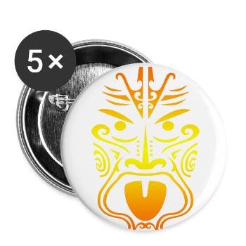 Maori warrior haka dance tongue sticking out gift - Buttons small 1''/25 mm (5-pack) - white - Front