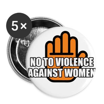 Nein zu Gewalt gegen Frauen - Buttons klein 25 mm (5er Pack) - Weiß - Vorne
