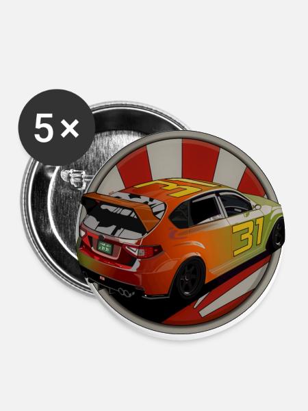 Sportwagen - Buttons klein 25 mm (5er Pack) - Weiß