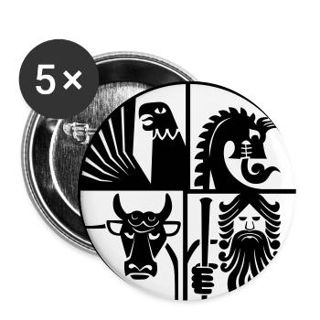 Nordisches Zimmer - Buttons klein 25 mm (5er Pack) - Weiß - Vorne
