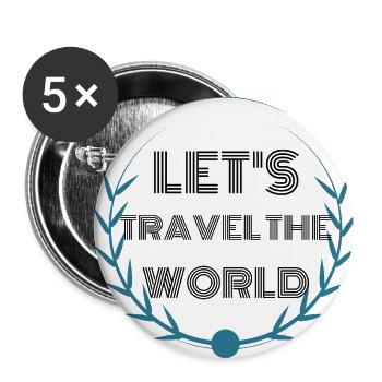 travel - Let us travel - Buttons klein 25 mm (5er Pack) - Weiß - Vorne