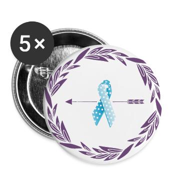 Lipedema Lymphedema Loop Warrior support - Buttons small 1''/25 mm (5-pack) - white - Front