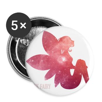 Pink fairy - Buttons small 1''/25 mm (5-pack) - white - Front