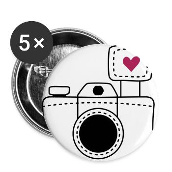 Camera love - Buttons small 1''/25 mm (5-pack) - white - Front