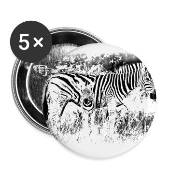 Zebras - Buttons klein 25 mm (5er Pack) - Weiß - Vorne