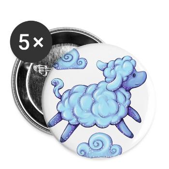 Sheep above the clouds - Buttons small 1''/25 mm (5-pack) - white - Front