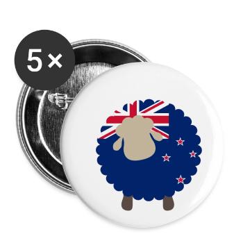 Ovins néo-zélandais Pavillon Cadeau - Lot de 5 petits badges (25 mm) - blanc - Devant