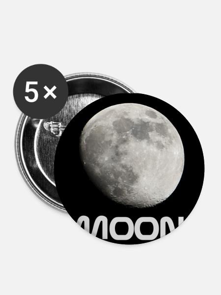 Mond Moon - Buttons klein 25 mm (5er Pack) - Weiß