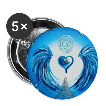 Heart gel of the deepening - Buttons small 1''/25 mm (5-pack) - white - Front