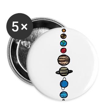 planets - Buttons small 1''/25 mm (5-pack) - white - Front