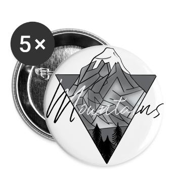 Mountains - Buttons small 1''/25 mm (5-pack) - white - Front