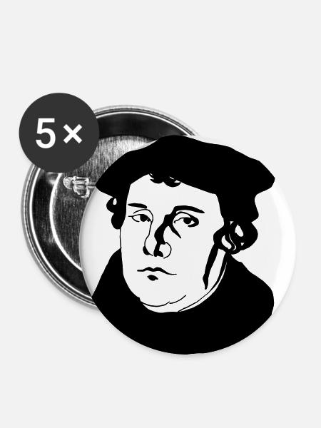 Luther - Buttons klein 25 mm (5er Pack) - Weiß