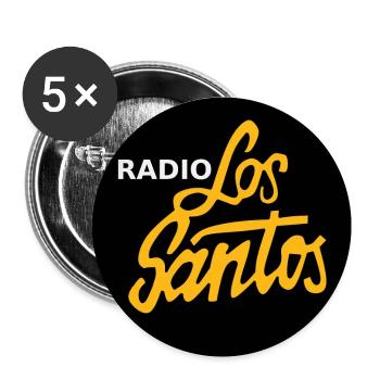 Radio Los Santos black colored - Buttons small 1''/25 mm (5-pack) - white - Front