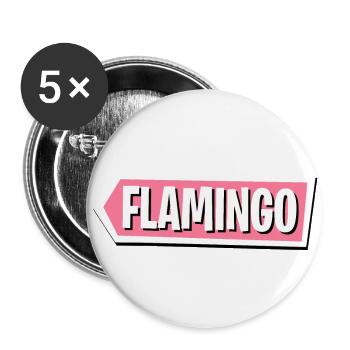 Flamant - Lot de 5 petits badges (25 mm) - blanc - Devant