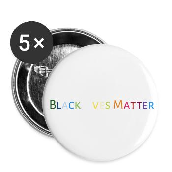 Black Lives Matter - Lot de 5 petits badges (25 mm) - blanc - Devant