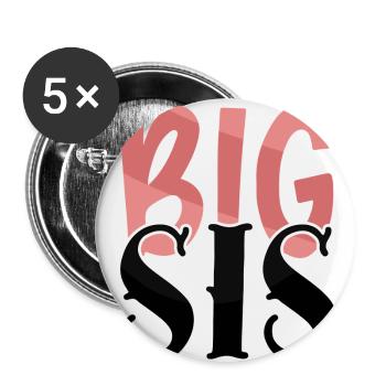 big sis- big sister - Buttons small 1''/25 mm (5-pack) - white - Front