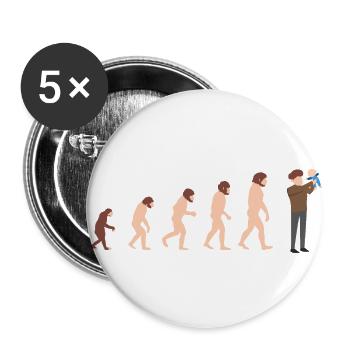 Evolution Papa und Baby Neuer Papa Geschenkidee - Buttons klein 25 mm (5er Pack) - Weiß - Vorne