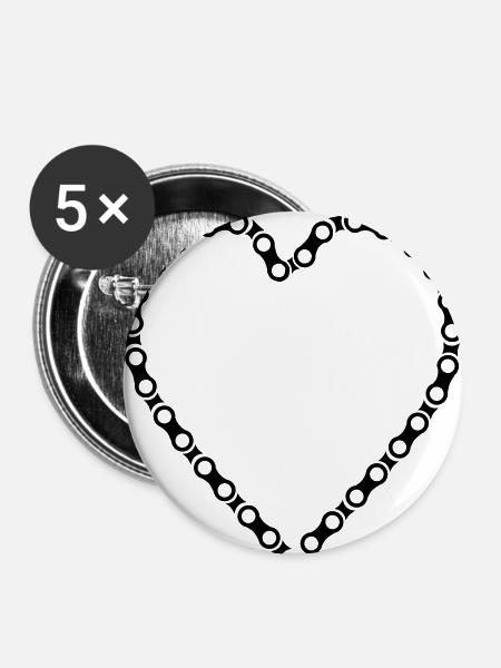 Fahrradkette - Buttons klein 25 mm (5er Pack) - Weiß