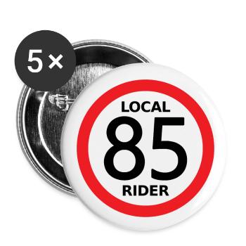 Local Rider 85 - Lot de 5 petits badges (25 mm) - blanc - Devant