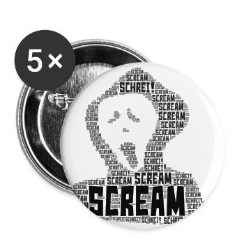 Scream - Horror - Halloween Shirt - Buttons klein 25 mm (5er Pack) - Weiß - Vorne