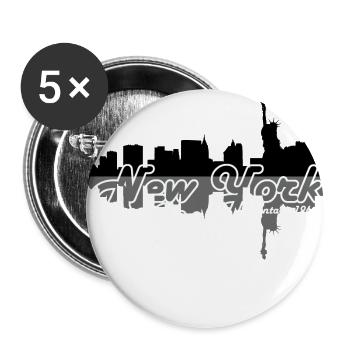 New York City - Buttons small 1''/25 mm (5-pack) - white - Front