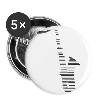 Saxophon - Buttons klein 25 mm (5er Pack) - Weiß - Vorne