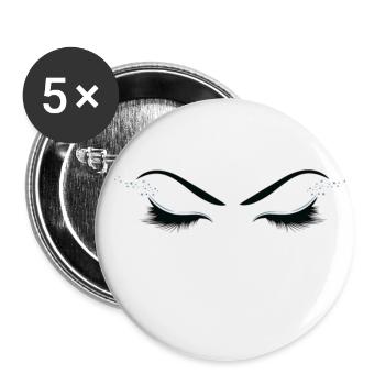 MUA Maquilleur amant cosmétiques beauté mode - Lot de 5 petits badges (25 mm) - blanc - Devant