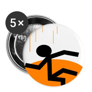 Stickman fall in hole - Buttons small 1''/25 mm (5-pack) - white - Front