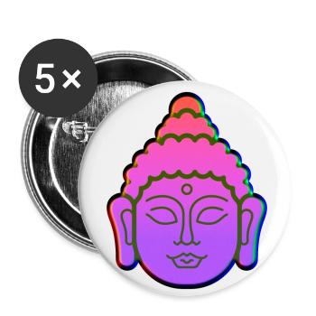 Bouddha du parti - Lot de 5 petits badges (25 mm) - blanc - Devant