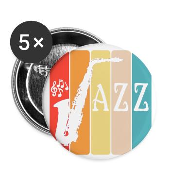 Jazz - Buttons klein 25 mm (5er Pack) - Weiß - Vorne