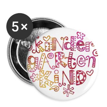 Kindergartenkind - Buttons klein 25 mm (5er Pack) - Weiß - Vorne