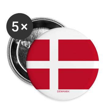 DRAPEAU DANEMARK - Lot de 5 petits badges (25 mm) - blanc - Devant